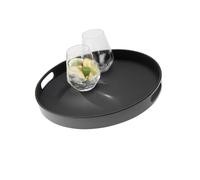 APS Germany Plateau de service Bistro – Mélamine noire antidérapante, 2 poignées, 35,5x35,5 cm