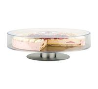 APS Assiette à gâteau Premium rotative, Ø 30,5 cm, H : 9 cm, Assiette à gâteau Robuste en Acier Inoxydable, très Stable avec Dessous protégeant Les Meubles, Assiette à gâteau pour la décoration.