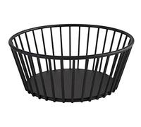 APS "Urban" panier rond à mailles métalliques, panier à mailles robuste, Ø 17 cm x H : 7 cm, panier à pain, panier à fruits, panier à légumes, empilable, noir, lavable au lave-vaisselle