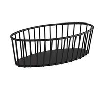 APS "Urban" panier rond en métal, panier en maille robuste, (L x l x H) 21 x 10 x 7 cm, panier à pain, panier à fruits, panier à légumes, empilable, lavable au lave-vaisselle, Noir