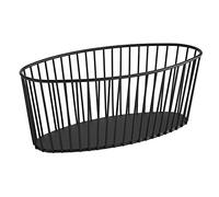 APS "Urban" panier rond en métal, Panier en maille robuste, (L x l x h) 30 x 14 x 12 cm, Panier à pain, panier à fruits, panier à légumes, empilable, noir, va au lave-vaisselle.