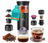 APSARAS USA - Machine à café portable pour voyage, machine à expresso portable, mini machine à expresso de 20 bars, cafetière de voyage 3 en 1 avec café moulu et capsule (Ns&DG) pour RV, camping