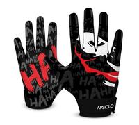 APSICLO Gants de receveur de football collants en silicone pour jeunes - Tailles adultes et enfants (blanc/noir, adulte M)