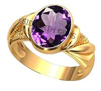APSLOOSE Bague Katela certifiée 10.00 Carat Améthyste Naturelle Certifiée Bague Astrologique Pierre de Naissance Plaqué Or Bague Réglable pour Homme Femme Laiton Améthyste, Laiton, Améthyste