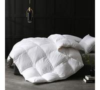 APSMILE Couette d'Hiver 135x200 cm en Plumes et Duvet d'Oie - Ultra-Soft Hotel Collection Comforter, Naturelle Chaude pour Lit 1 Personne, 8 Onglets d'Angle (Blanc)