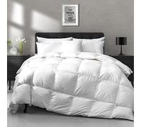 APSMILE Heavyweight Goose Feather Down Comforter Queen Size - Ultra-Soft Luxury 750 Fill-Power Hotel-Style Thicker Winter Duvet Insert for Colder Weather/Sleeper (90x90, White)