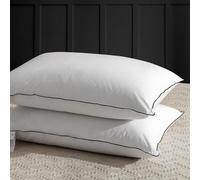 APSMILE Oreiller en Plumes 50x75 avec Remplissage à 3 Compartiments - Oreiller 50x75 100% Coton Bio, Doux & Soutien (Blanc,2 pièces)…