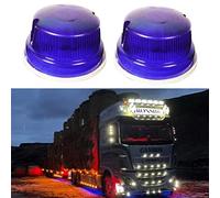 APSMOTIV 12V Volts Round Flashers Lights Véhicule universel pour le bus de tracteur de camions, Iseki, Yanmar L1500, L175, L2000 Lights Emergency Vehicle Flashers Bleu | 2 pièces