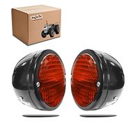 APSMOTIV Feux arrière Hot Rod Vintage Paire de Feux arrière | Corps Noir | Anneau Noir | Lentille Rouge I pour Ensemble de Feux arrière de Voiture modèle A, tracteurs, c