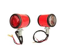 APSMOTIV Lot de 2 feux clignotants latéraux rouge style majordome avec ampoules 12 V pour tracteurs Massey Ferguson Case IHC Nuffield
