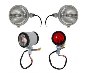 APSMOTIV Tractor Headlights |Mudguard Side Lights with 12V Bulb Compatible with David Brown 700, 800, 900, 1200 Series Massey Ferguson 35 35X 65 765 and Case/IH B250 B275 B414 B444 Tractors (Grey)