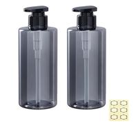 Apstaqeoo Lot de 2 flacons vides à pompe de 500 ml - Flacons rechargeables en plastique pour shampooing, savon à main et vaisselle avec pompe, récipient de rangement pour lotion, gel douche, articles