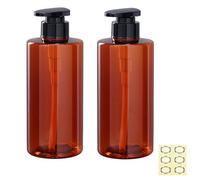 Apstaqeoo Lot de 2 flacons vides à pompe de 500 ml - Flacons rechargeables en plastique pour shampooing, savon à main et vaisselle avec pompe, récipient de rangement pour lotion, gel douche, produits