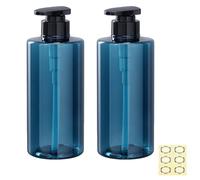Apstaqeoo Lot de 2 flacons vides à pompe de 500 ml - Flacons rechargeables en plastique pour shampooing, savon à main et vaisselle avec pompe, récipient de rangement pour lotion, gel douche, produits