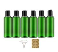 Apstaqeoo Lot de 6 bouteilles en plastique de 100 ml avec bouchon à rabat vide rechargeable avec 1 entonnoir et 6 étiquettes approuvées par la TSA pour lotions liquides, articles de toilette