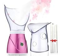 Apstour FS 60 Sauna facial, vaporisateur facial pour les soins cosmétiques du visage, ouvre les pores et hydrate, vapeur bienfaisante, convient aussi pour l'aromathérapie et l'inhalation (Rose)