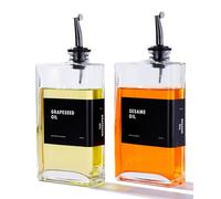APT 1101 Lot de 2 distributeurs d'huile d'olive pour cuisine, huile de cuisine et vinaigre, bouteille d'huile d'olive, distributeur de sauce soja, bouteilles de sirop de café, noir