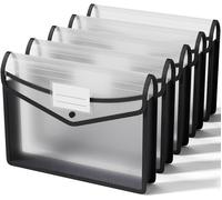 Apt-A4 Pochette Plastique, 5 Pièces Organisateur Sans Séparateur, Transparentes, Fermeture À Bouton, Pression, Pour Fournitures Bureaux Voyage