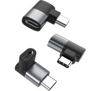 APT-Adaptateur USB C 90 Degrés 3Pack,Angle Droit Type C Mâle vers USBC Femelle PD 100W 3.2 Convertisseur,Thunderbolt 4 3 Connecteur d'Extension pour MacBook,iPhone 15 16,Steam Deck,Switch,17
