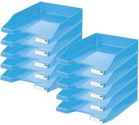 Apt-Bac À Courrier Klassik - 10 Pcs, Bac Moderne Et Empilable Au Design Frais Jusqu'au Format Din A4/C4, Bleu Chair, 1027-X-54