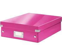Apt-, Boîte De Rangement Click & Store, Format Moyen Avec Organiseurs (28,1 X 10 X 37 Cm), Pour Ranger Et Organiser Tous Les Accessoires, Montage Bouton Pression, Carton Recyclé À 85%, Rose, 60580023