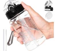 Apt-Bouteille D'eau De 350 Ml Pour Enfants Avec Paille En Tritan Avec Sangle, Petite Bouteille De Jus Pour Tout-Petits Avec Couvercle À Rabat, Anti-Fuite Avec Marquage De Temps, Anti-Déversement