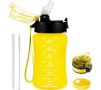 Apt-Bouteille D'eau De 350 Ml Pour Enfants Avec Paille En Tritan Avec Sangle, Petite Bouteille De Jus Pour Tout-Petits Avec Couvercle À Rabat, Anti-Fuite Avec Marquage De Temps, Anti-Déversement