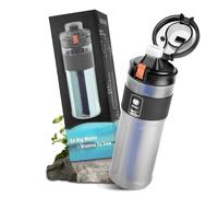 Apt-Bouteille D'eau Filtrée D'extérieur, 600 Ml Gourde Filtrante Avec Paille Filtrante, Ultrafiltration 0,01 ¿M Bouteille Filtrante Élimine 99,99% Des Bactéries, Pour Camping, Survie Et Voyage
