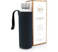 Apt-Bouteille Verre 1l / 750ml / 500ml ¿ Gourde Réutilisable Avec Housse Néoprène ¿ Étanche & Sans Bpa ¿ Borosilicate Épais ¿ Pour Eau, Thé, Boissons Gazeuses