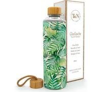 Apt-Bouteille Verre 1l / 750ml / 500ml ¿ Gourde Réutilisable Avec Housse Néoprène ¿ Étanche & Sans Bpa ¿ Borosilicate Épais ¿ Pour Eau, Thé, Boissons Gazeuses