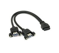 Apt-Chenyang Cy Câble Usb 3.0 Double Ports A Femelle À Vis Vers Carte Mère 20 Broches Noir
