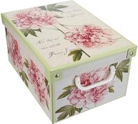 Apt-Collection Peonie Pivoines Boite De Rangement Avec Couvercle, Boite En Carton, Rangement Vetement, Rangement Chambre, Bureau, Panier De Rangement, Organisateur Tiroir, Boite Cadeau, Small