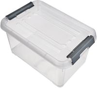 Apt-Curver Boîte De Rangement Handy Plus 6l - Boîte De Rangement Multifonction - Pour Chambre, Bureau, Garage, Cabanon, Buanderie - Fermeture Rapide À Poignées - 29,4 X 19,4 X 15 Cm - Transparent