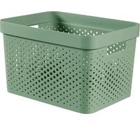 Apt-Curver Panier De Rangement Infinity 17l 100% Recyclé - Rangement Multiusage, Empilable Et Emboîtable - 35,5 X 26,2 X 21,9 Cm - Vert