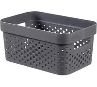 Apt-Curver Panier De Rangement Infinity 4,5l 100% Recyclé - Rangement Multiusage, Empilable Et Emboîtable - 26 X 17,5 X 12,3 Cm - Gris