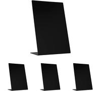 Apt-Europel Présentoir De Table A4 Tableau Noir Avec Support - Tableau Ardoise De Comptoir En L Avec Base Intégrée - Tableau Noir Pour Restaurant, Food Truck, Mariage, Fête (Lot De 4)