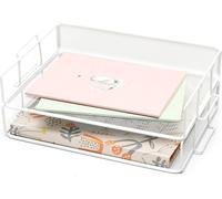 Apt-Exerz Lot De 2 Corbeilles À Courrier Empilables Pour Bureau \U2013 Porte-Documents En Maille Métallique \U2013 Pour Bureau, École, Étude À La Maison (2 Pièces)