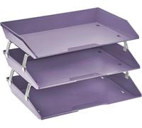 Apt-Facility Bac À Courrier À 3 Niveaux/Charge Latérale A4, Organiseur De Bureau, En Plastique (Couleur Violet)