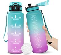 Apt-Gourde, 1500ml Sans Bpa, Gourde Sport, Conception De Verrouillage Anti-Fuite, Bouteille, Avec Horodatage, Bouteille Eau Pour École, Yoga, En Cours D'exécution, Escalader Des Montagnes - Vertpoudr