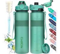 Apt-Gourde 1l, Sans Bpa Bouteille D'eau Plastique, Grande Étanche Gourde Sport 1 Litre Idéale Pour Gym, School, Office And Travel (Vert Foncé)