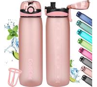 Apt-Gourde De 1 L - Sans Bpa - Anti-Fuite - 1 L - En Tritan - Avec Filtre - Pour Fitness, Course, École, Plein Air - Or Rose