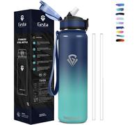 Apt-Gourde Isotherme, Gourde 1l Sans Bpa, Gourde Paille Anti Fuite, Double Paroi Isolante, Gourde Reutilisable, Facile À Nettoyer, Bouteille D'eau Pour Camping, Randonnée, Running, Vélo, Yoga, Foot
