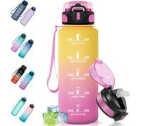 Apt-Gourde Sport, 1.5l Anti-Fuite, Gourde Paille, Sans Bpa, Gourde Avec Paille, Réutilisable, Gourde, Facile À Transporter, Bouteille D'eau Pour Cyclisme, Fitness, Yoga, Camping, Jaune Rose