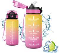 Apt-Gourde Sport, Gourde Avec Paille 0.5l, Sans Bpa, Étanche & Réutilisable, Water Bottle Ouvrir En Un Clic, Convient Pour La Gym, Le Yoga, Le Camping, Randonnée
