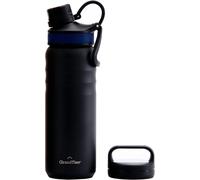 Apt-Grandties Bouteille D'eau De Voyage De 709 Ml ¿ Bouteille D'eau Isotherme Sous Vide À Large Goulot Avec Deux Styles De Couvercles, Bouteille D'eau La Plus Froide Pour Homme Et Femme ¿ Noir Minuit