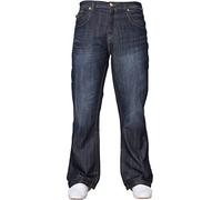 APT Hommes Basique Bleu Coupe Bottillon Jambe Large évasé Travail Jeans décontracté Grandes Tailles Disponible en 3 Couleurs - Délavage Foncé, 30W x 32L