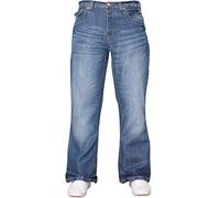 APT Hommes Basique Bleu Coupe Bottillon Jambe Large évasé Travail Jeans décontracté Grandes Tailles Disponible en 3 Couleurs - Délavage Léger, 30W x 32L