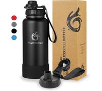 Apt-Hydro2go Bouteille En Inox Avec Bouchon Sport \U2013 Sans Bpa, Étanche, Bouteille Isotherme Pour Le Sport, Garde Les Boissons Froides 24 H Ou Chaudes 12 H (Noir, 950 Ml)