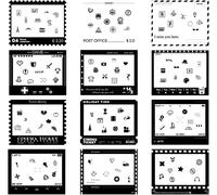 APT-Lot de 12 autocollants de bordure photo compatibles avec Fujifilm Instax Wide Film, autocollants décoratifs pour appareil photo instantané Instax Wide 400/300/210/EVO \u2013 Série rétro