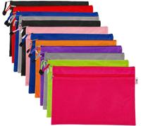 Apt-Lot De 12 Pochettes À Fermeture Éclair A4 - En Tissu Oxford - Double Couche - Étanche - Pour Ranger Des Dossiers, Des Articles De Papeterie, Des Cosmétiques, L'école, Le Bureau, Les Voyages